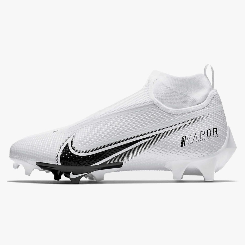 Nike White and Black Vapor Junior Football Cleats